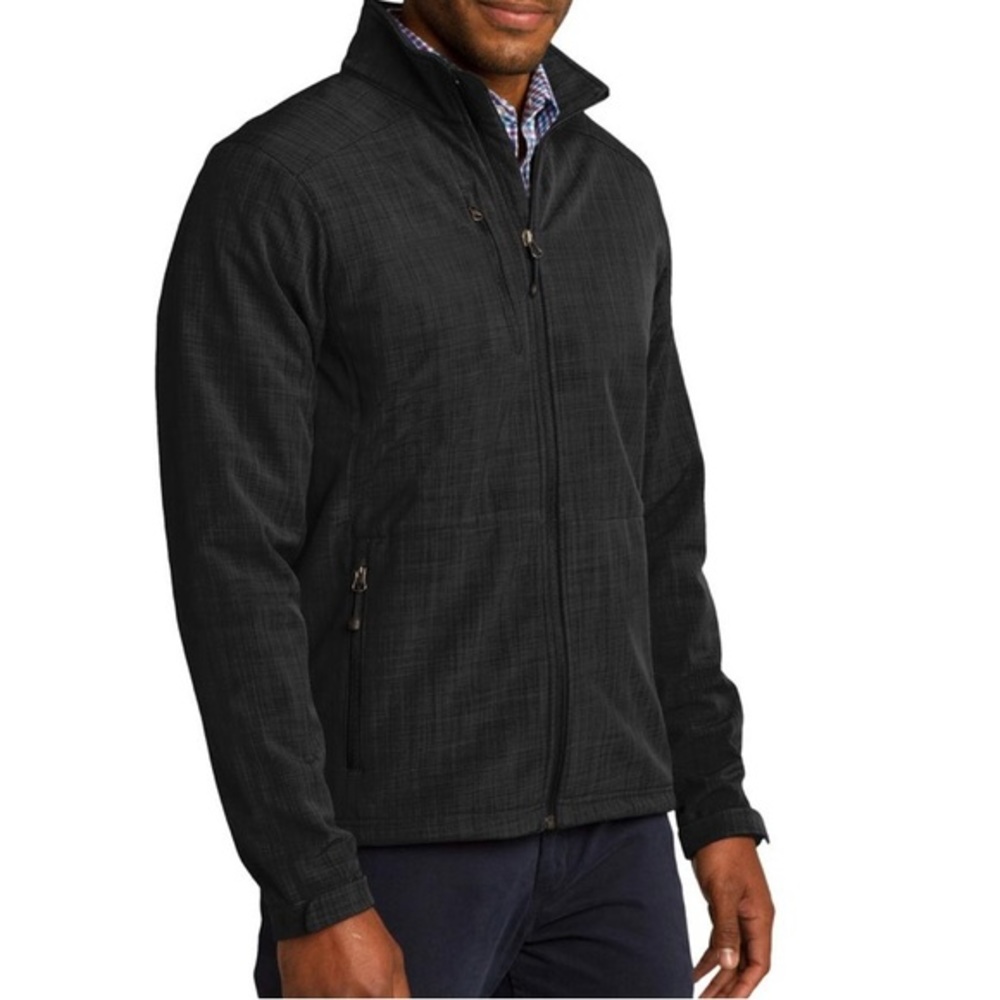 Eddie Bauer Mens Shaded Crosshatch Shell Jacket Size L‎ Black EB532 - Picture 3 of 8